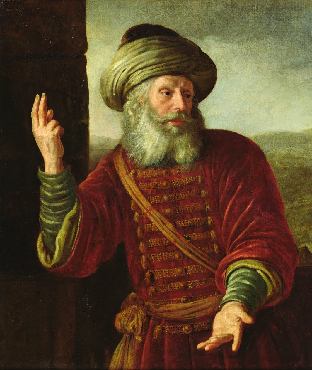 Portrait of an Old Man in an Extravagant Costume by Jan Victors