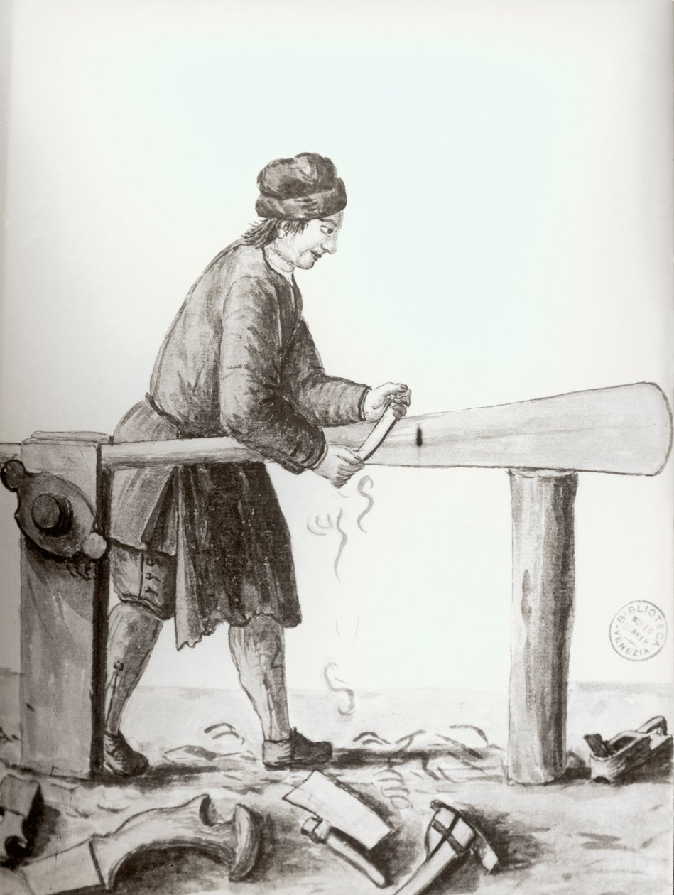 An Oar-Maker from the Venetian Arsenal by Jan van Grevenbroeck