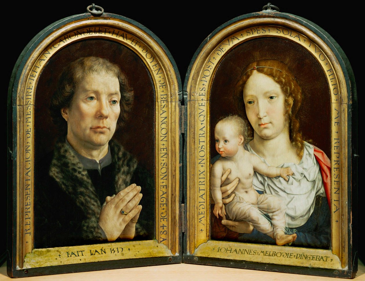 Carondelet Diptych. Left: Jean Carondelet by Jan (c.1472 c.1533) Gossaert