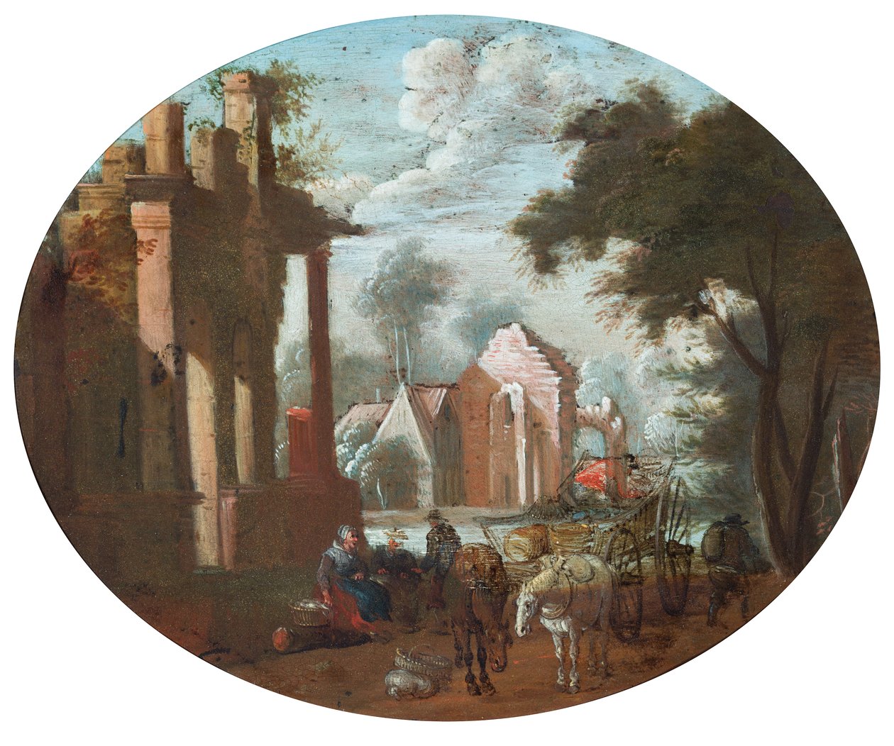 Ruined castle by Jan (follower of) Brueghel