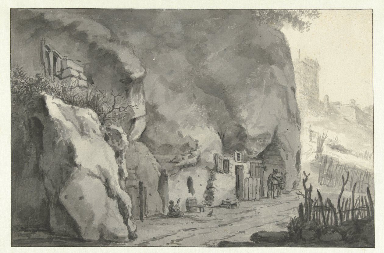 Rock Dwellings on the Loire by Jan Asselijn (attributed to)