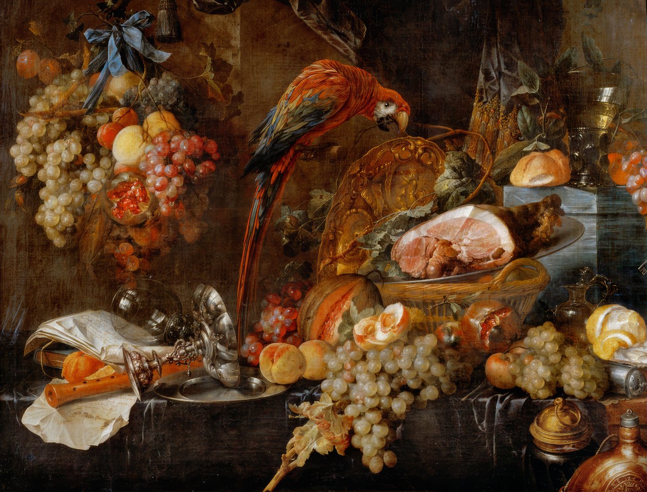 Still Life with Parrot by Jan Davidsz de Heem