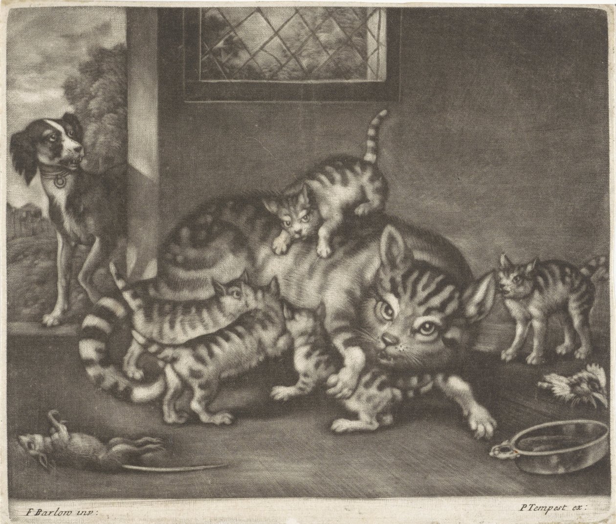 Cat with Five Kittens by Jan Griffier (I)