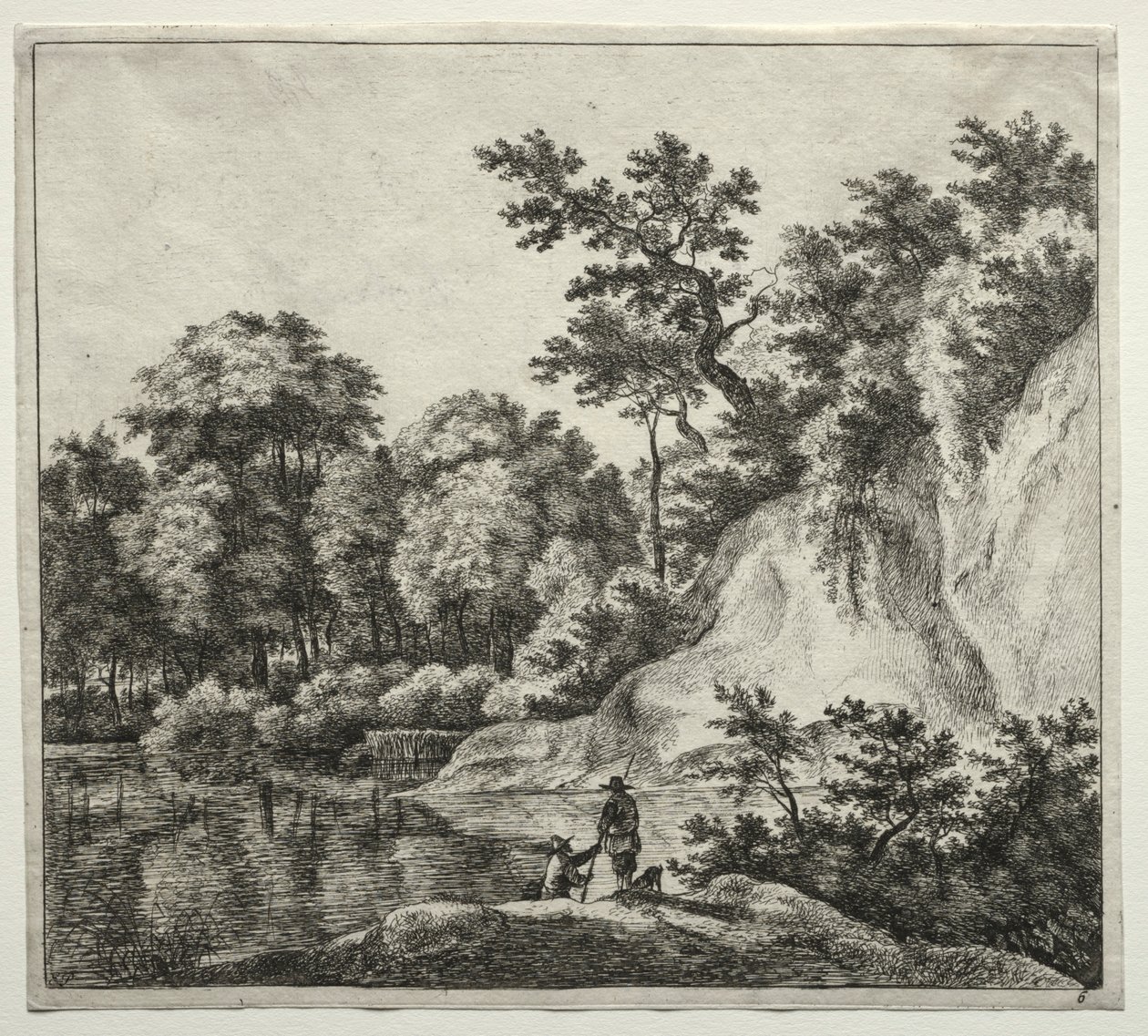 The Rock Bathed by the River by Jan Hackaert