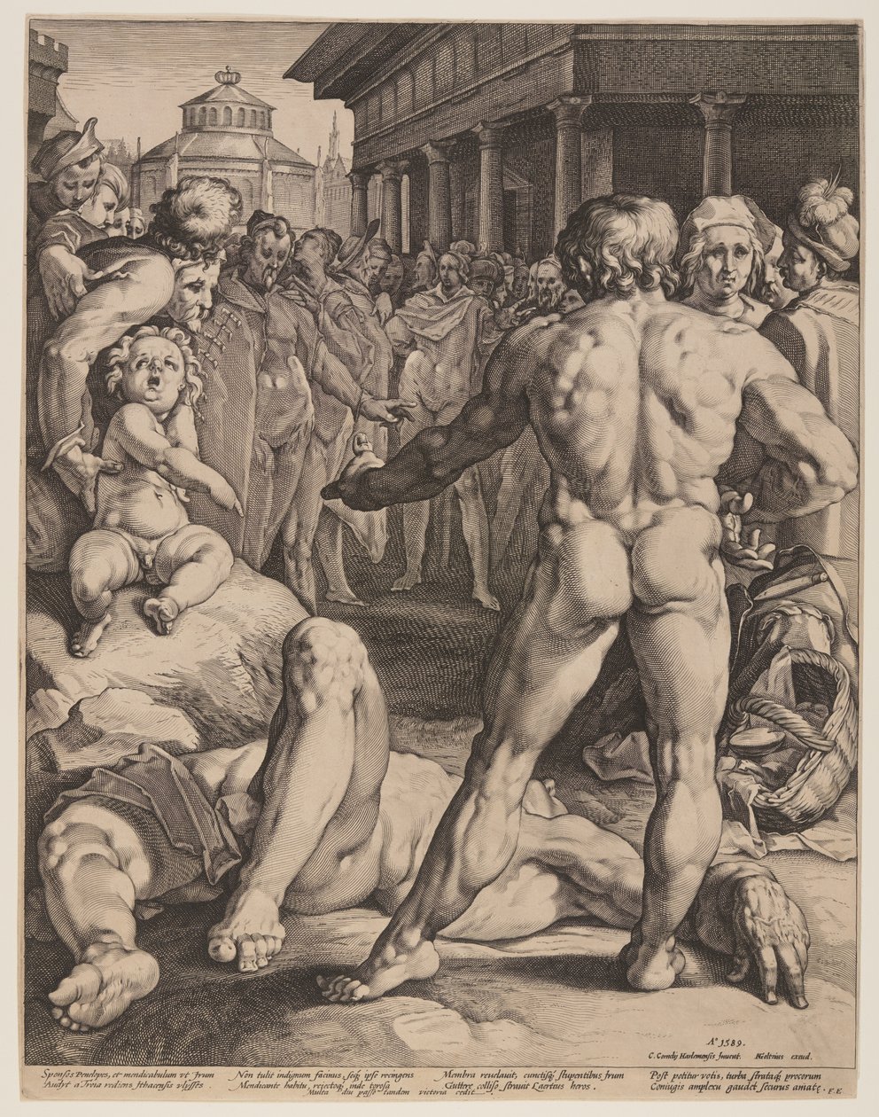 Fight between Ulysses and Irus by Jan Harmensz. Muller