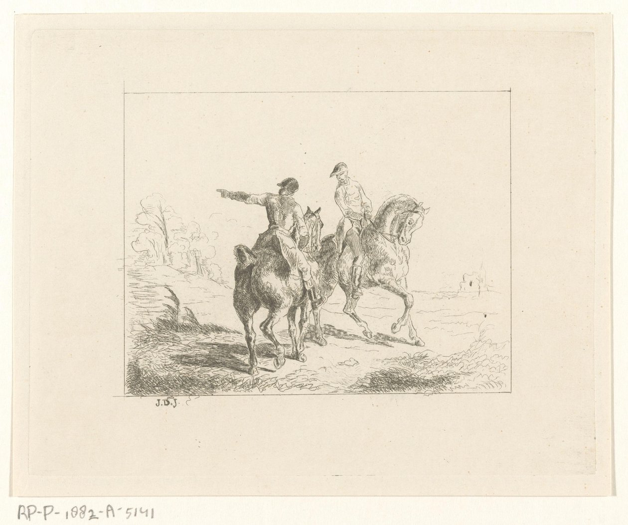 Landscape with Two Riders by Jan Karel Jacob de Jonge