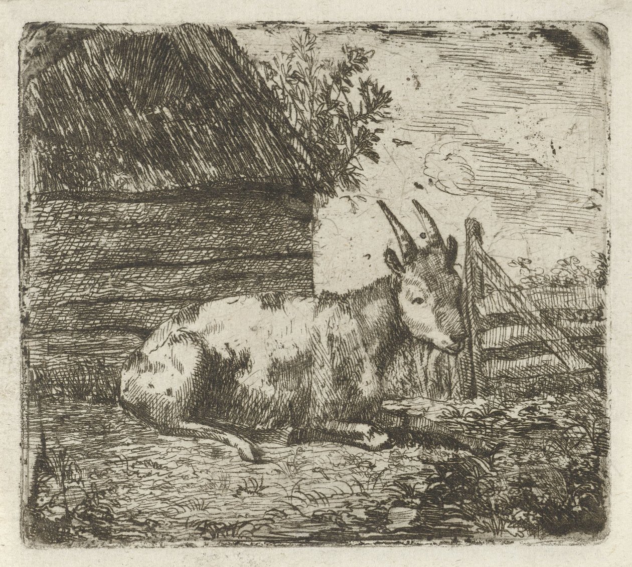 Goat by a Barn by Jan Kobell (II)