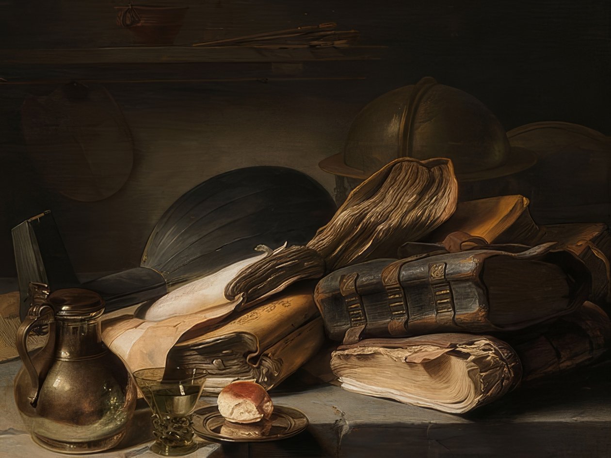 Still Life with Books. Around 1627-28 by Jan Lievens