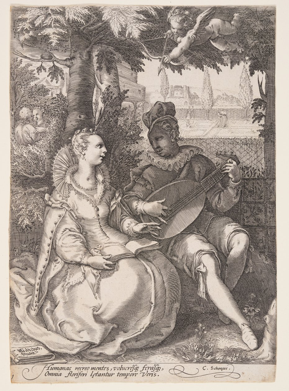 Spring (Music-Making Couple), from The Four Seasons by Jan Saenredam