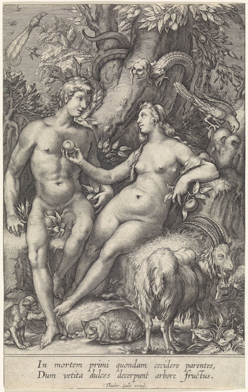 The Fall of Man with Female Serpent by Jan Saenredam