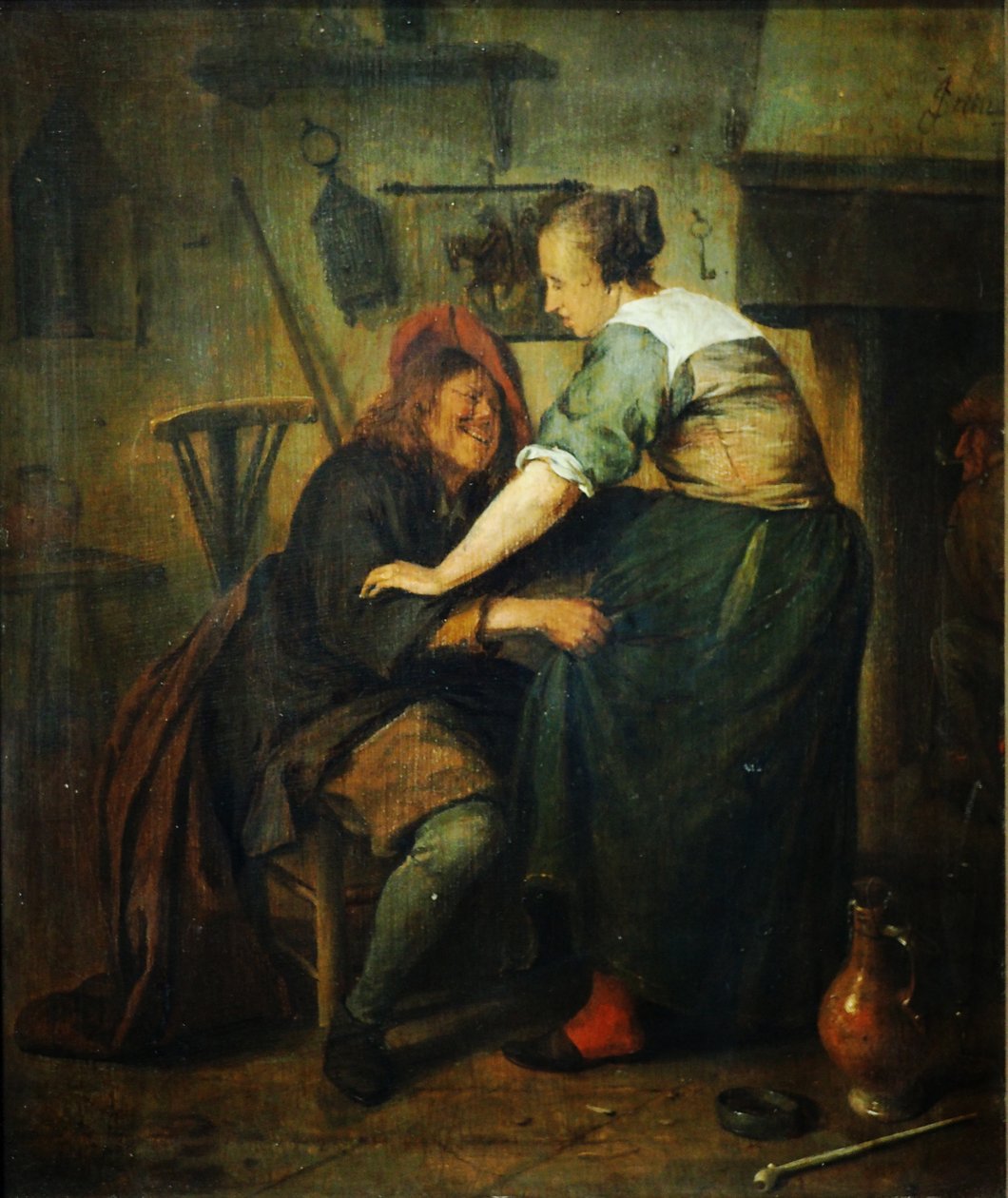 Inn with Guest and Barmaid by Jan Steen