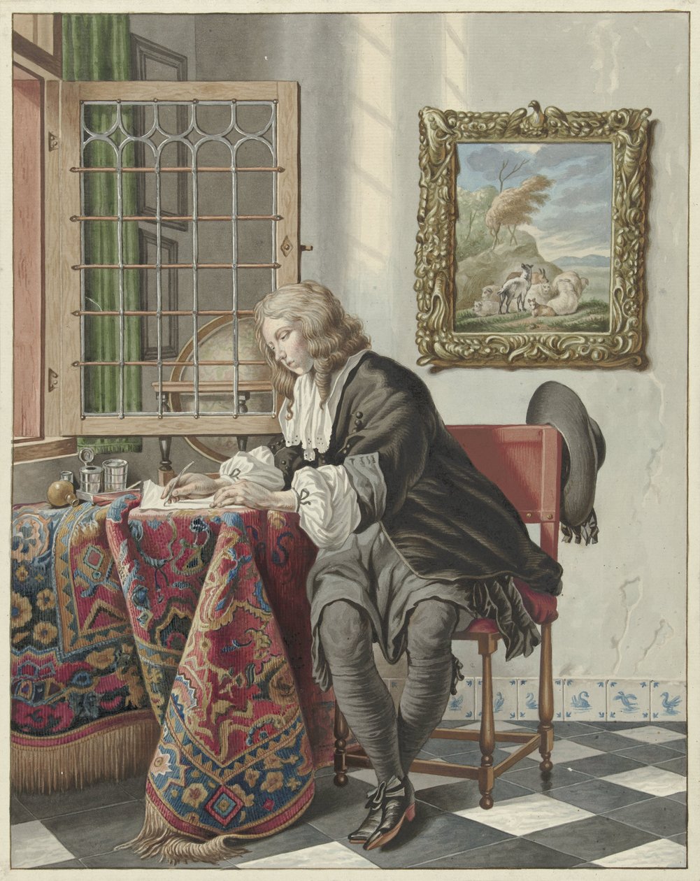 Young Man Writing at a Window by Jan Stolker