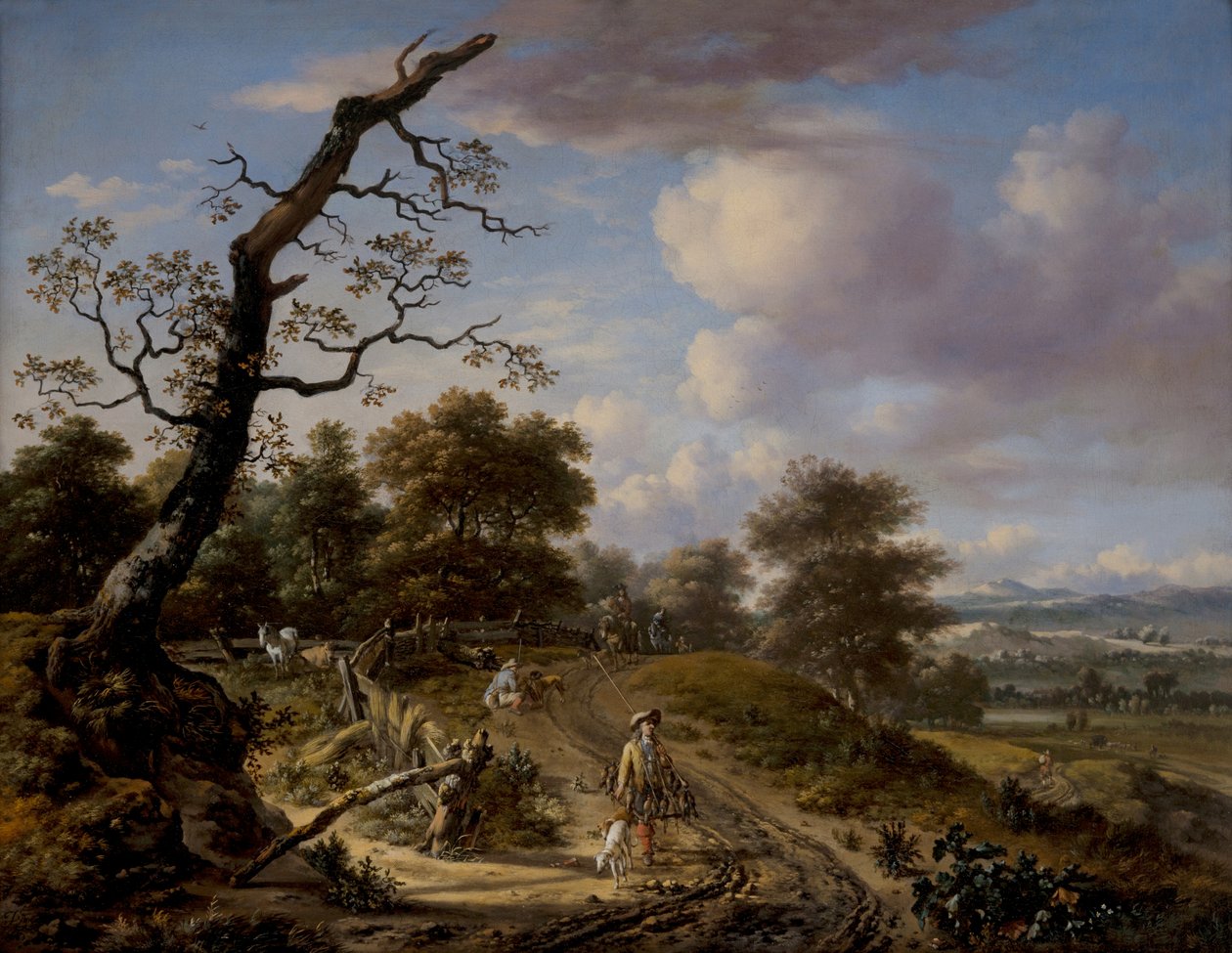 A Hilly Landscape with a Hawking Party by Jan Wijnants
