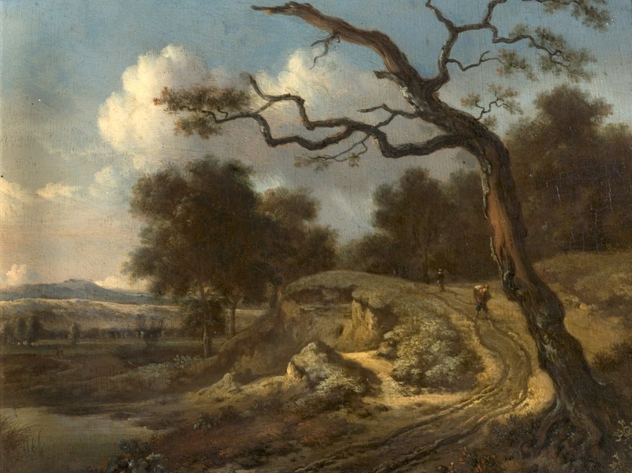Landscape with Peasants and a Road by Jan Wijnants