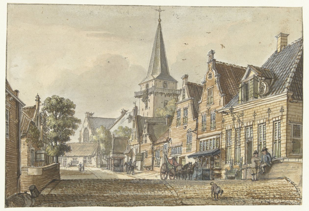 View in the Village of Harmelen by Jan de Beijer