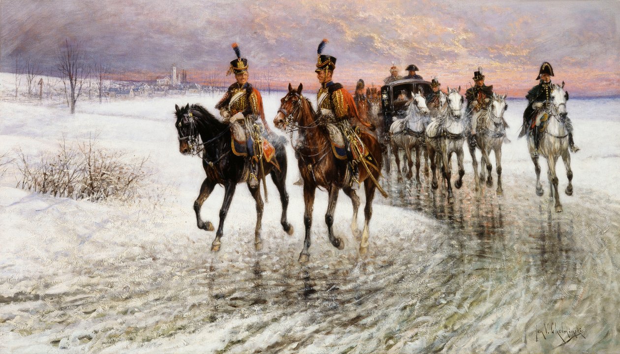 Napoleon Retreating from Moscow by Jan van Chelminski