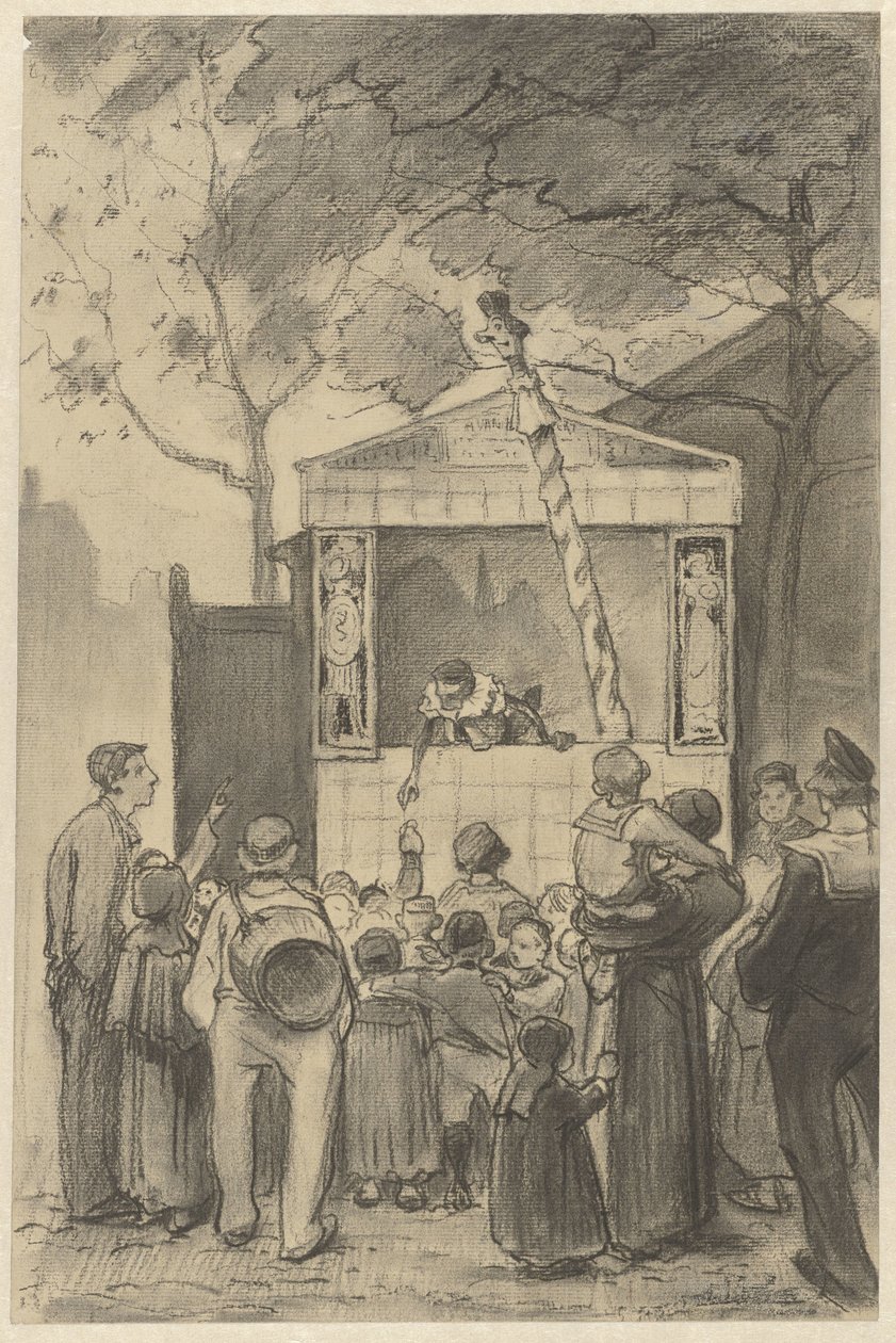 Spectators at a Puppet Show by Jan van Essen (possibly)