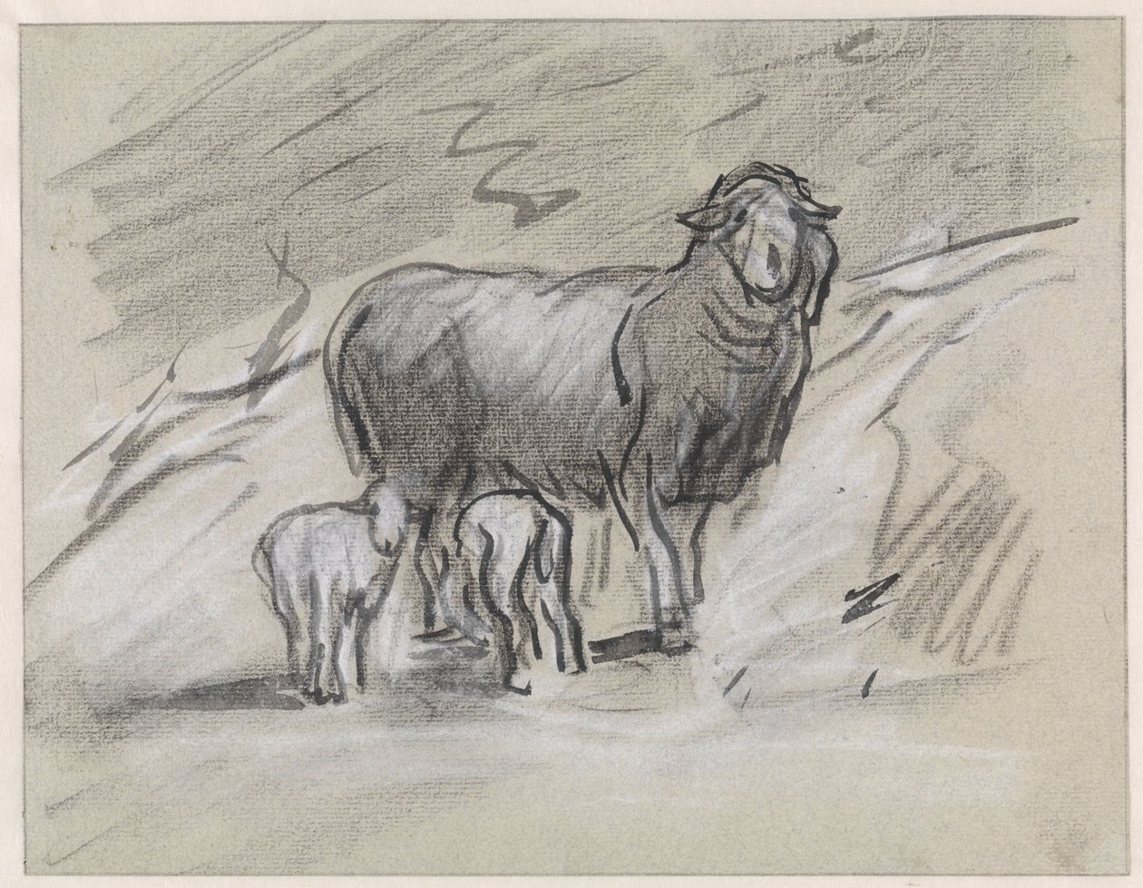 Sheep with Two Lambs by Jan van Essen