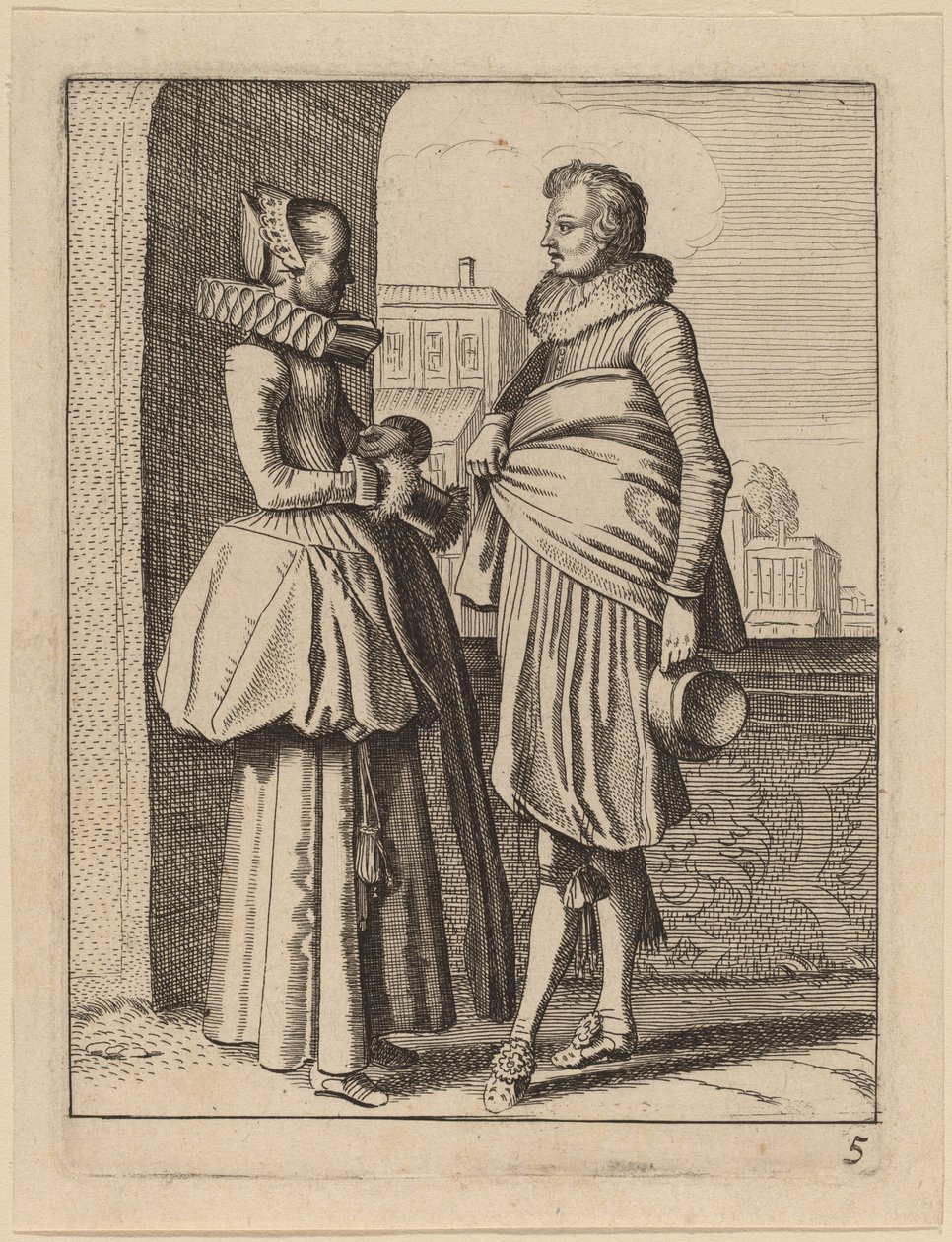 Two Figures in Costume by Jan van de Velde II