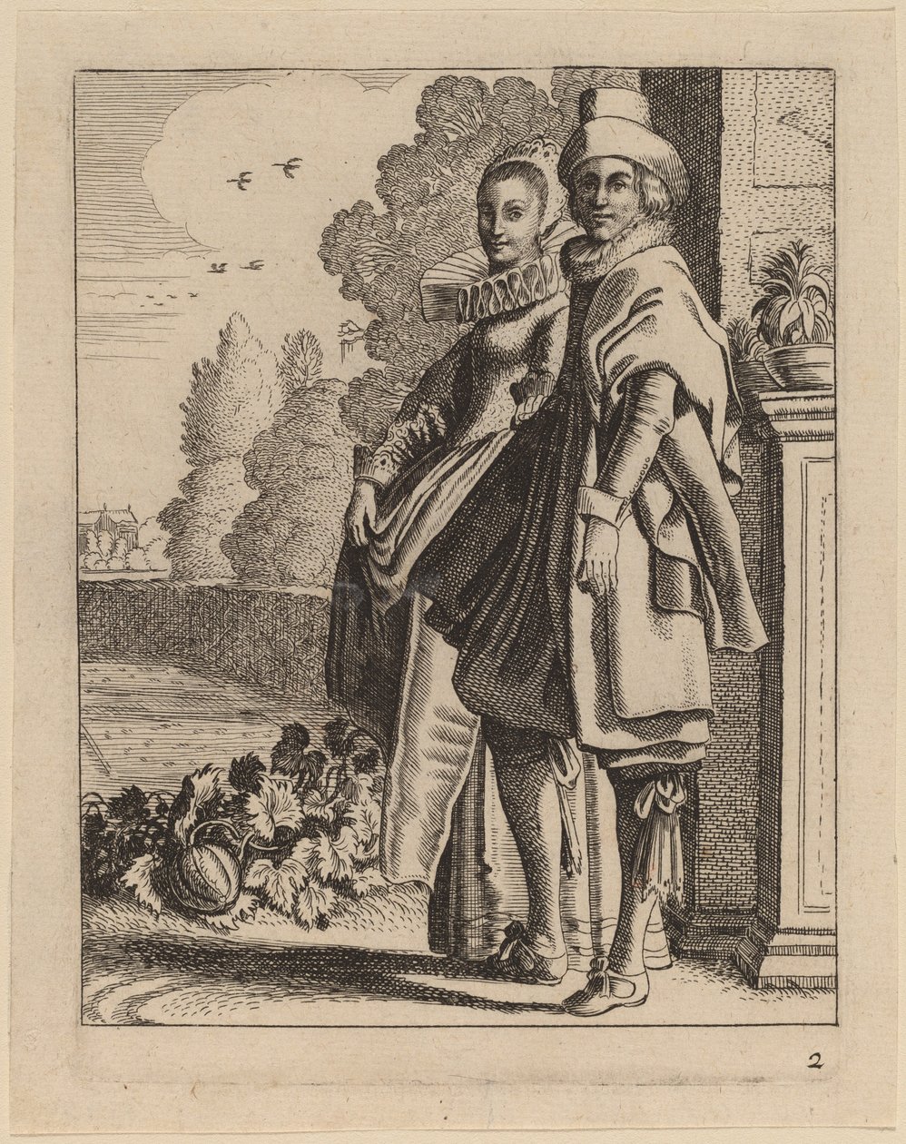 Two Figures in Costume by Jan van de Velde II