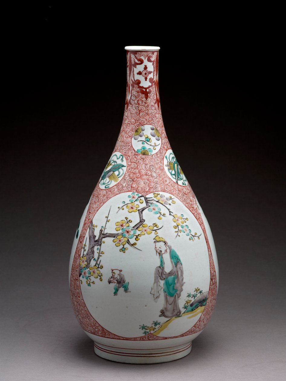 Pear-shaped bottle vase, ko-Imari ware by Japanese School