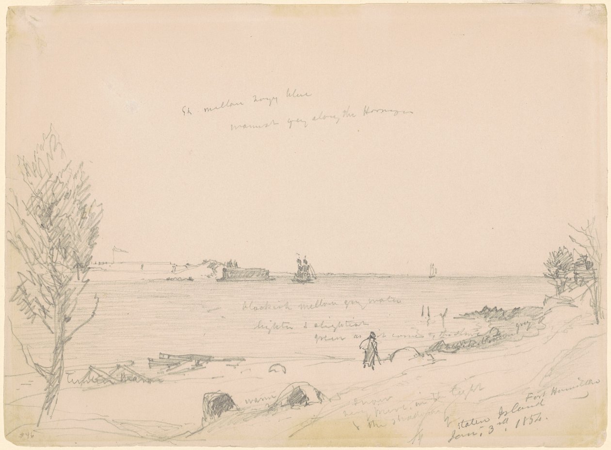 Fort Hamilton, Staten Island by Jasper Francis Cropsey