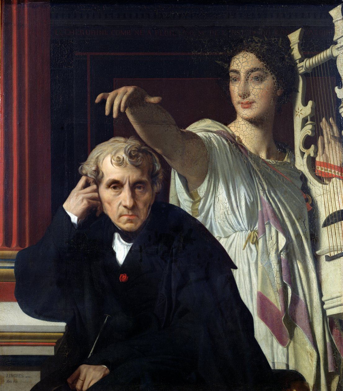 Portrait of the Italian Composer Cherubini and the Muse of Lyrical Poetry, 1842 by Jean Auguste Dominique Ingres