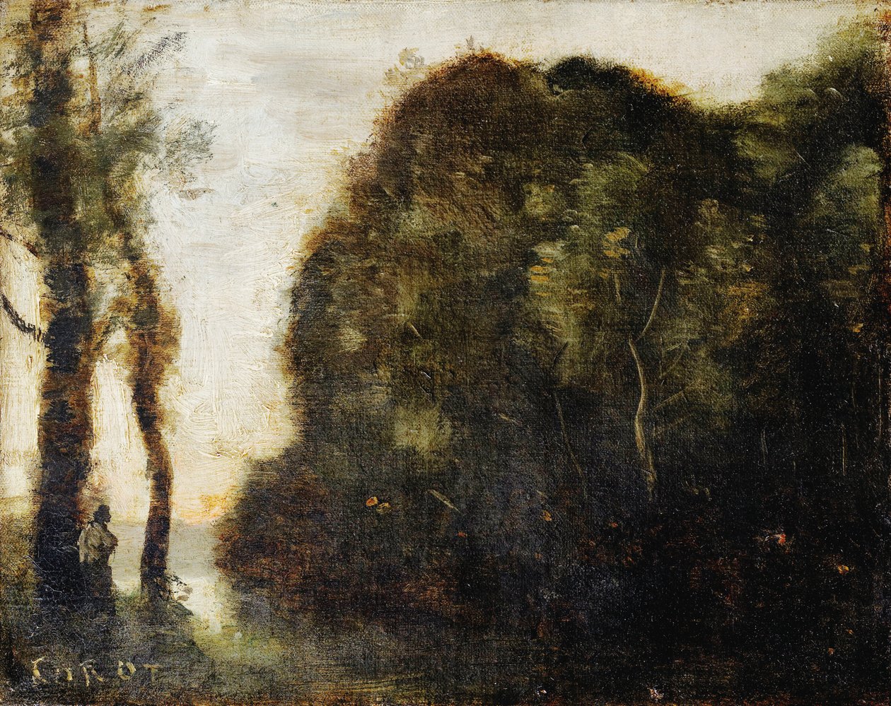 Trees at Sunset by Jean Baptiste Camille Corot