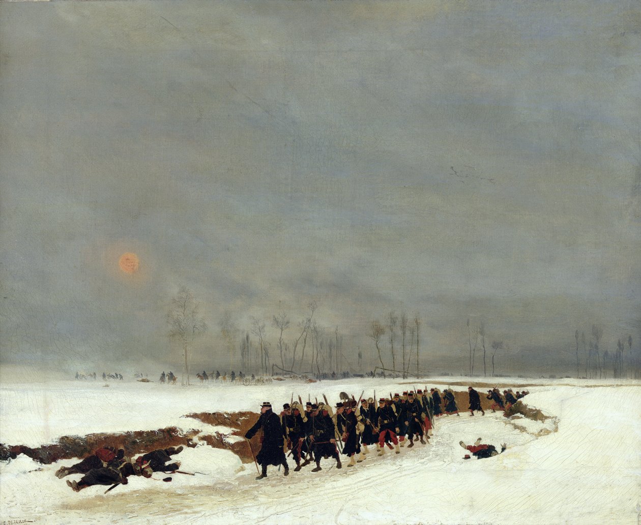 The War of 1870-71: An Infantry Column on Their Way to a Raid by Jean Baptiste Edouard Detaille
