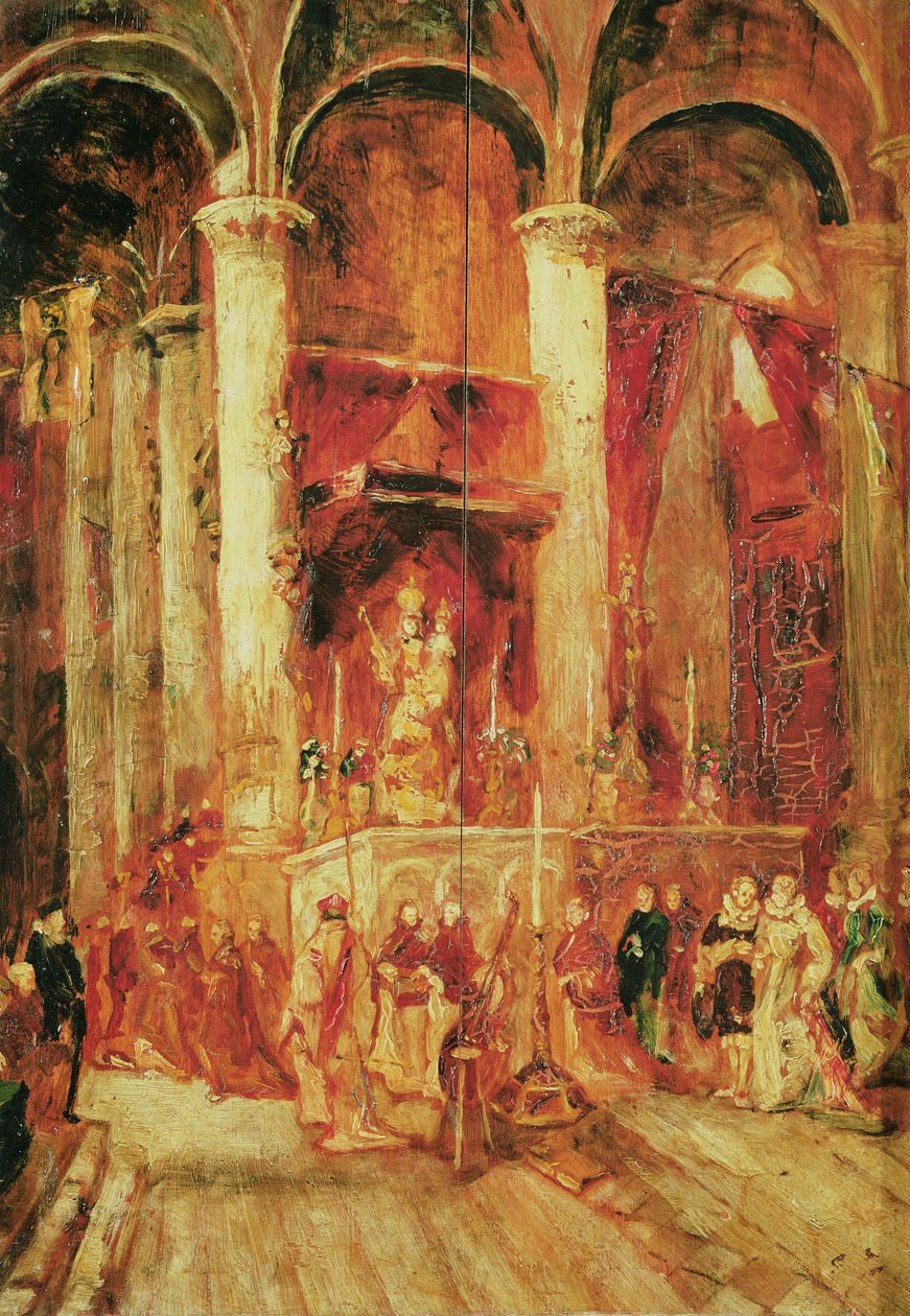 Procession in a Church by Jean Baptiste Isabey