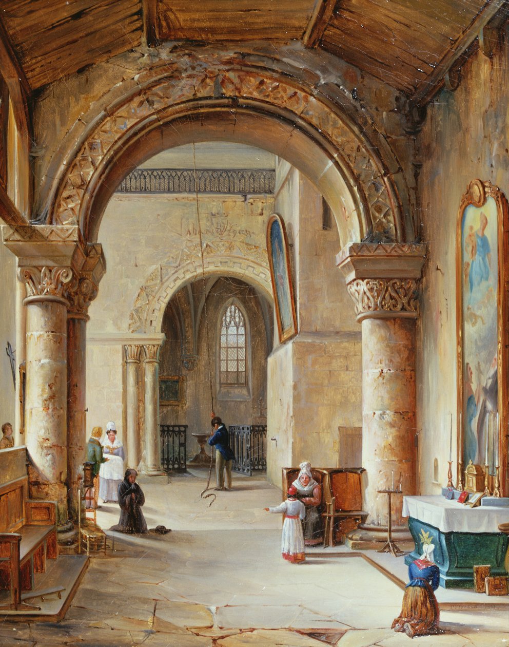 Interior of a Church in Normandy by Jean Baptiste Messager