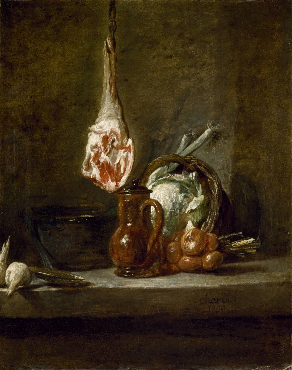 Still Life with Leg of Lamb by Jean Baptiste Simeon Chardin