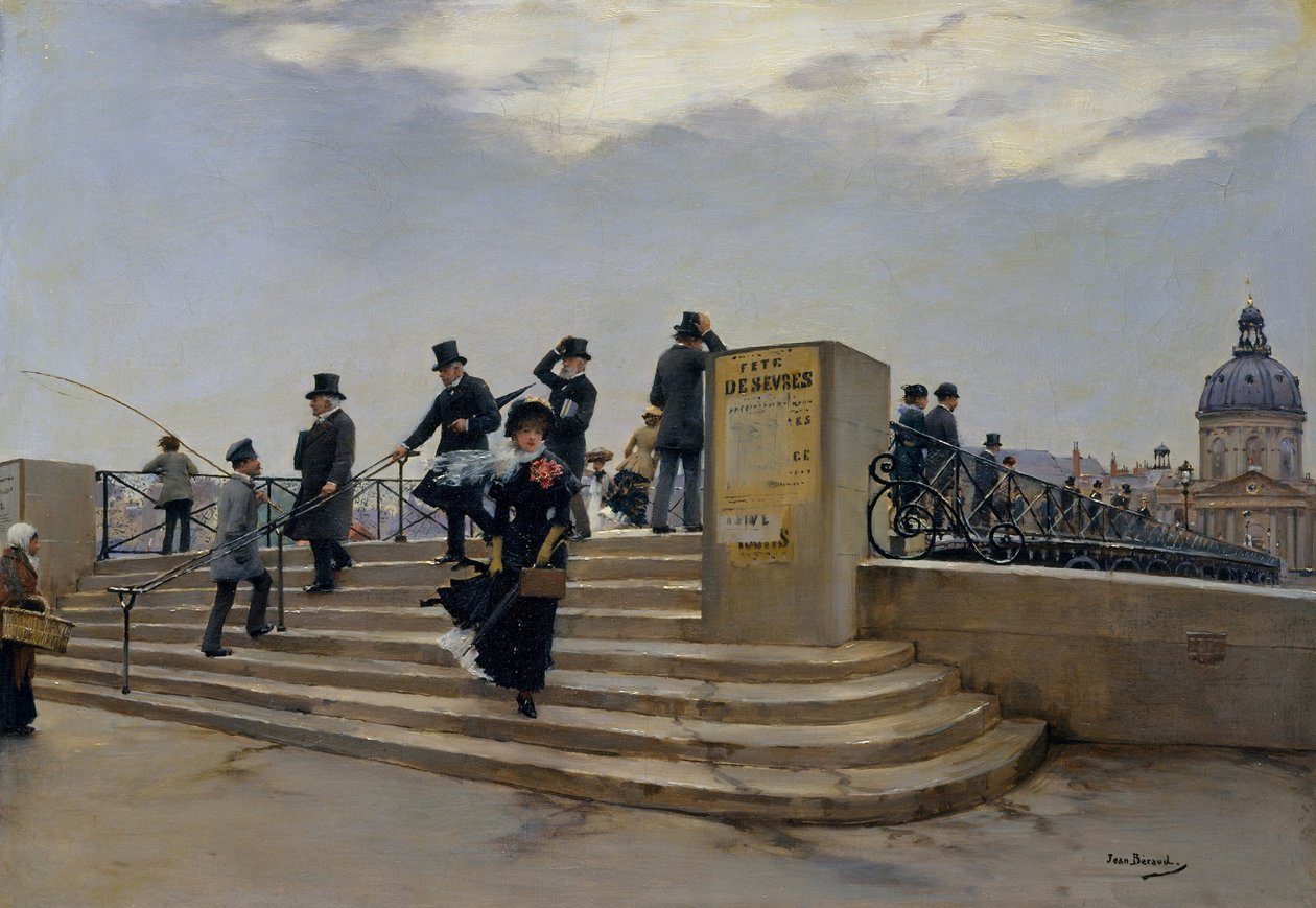 A Windy Day on the Pont des Arts by Jean Beraud