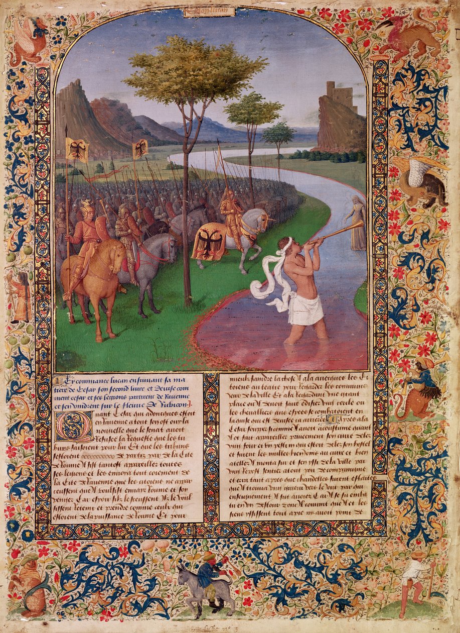 Julius Caesar Crossing the Rubicon, c.1470 (detail) by Jean Fouquet