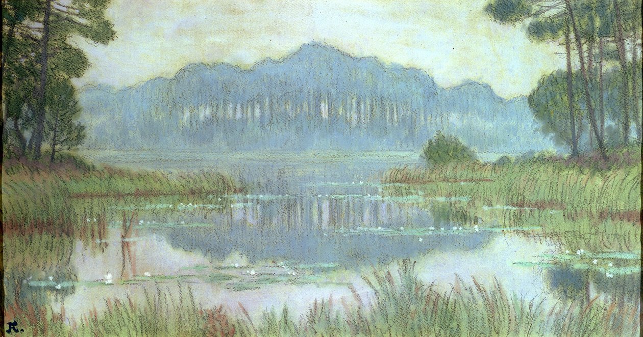 Landscape with Overgrown Pond by Jean Francis Auburtin