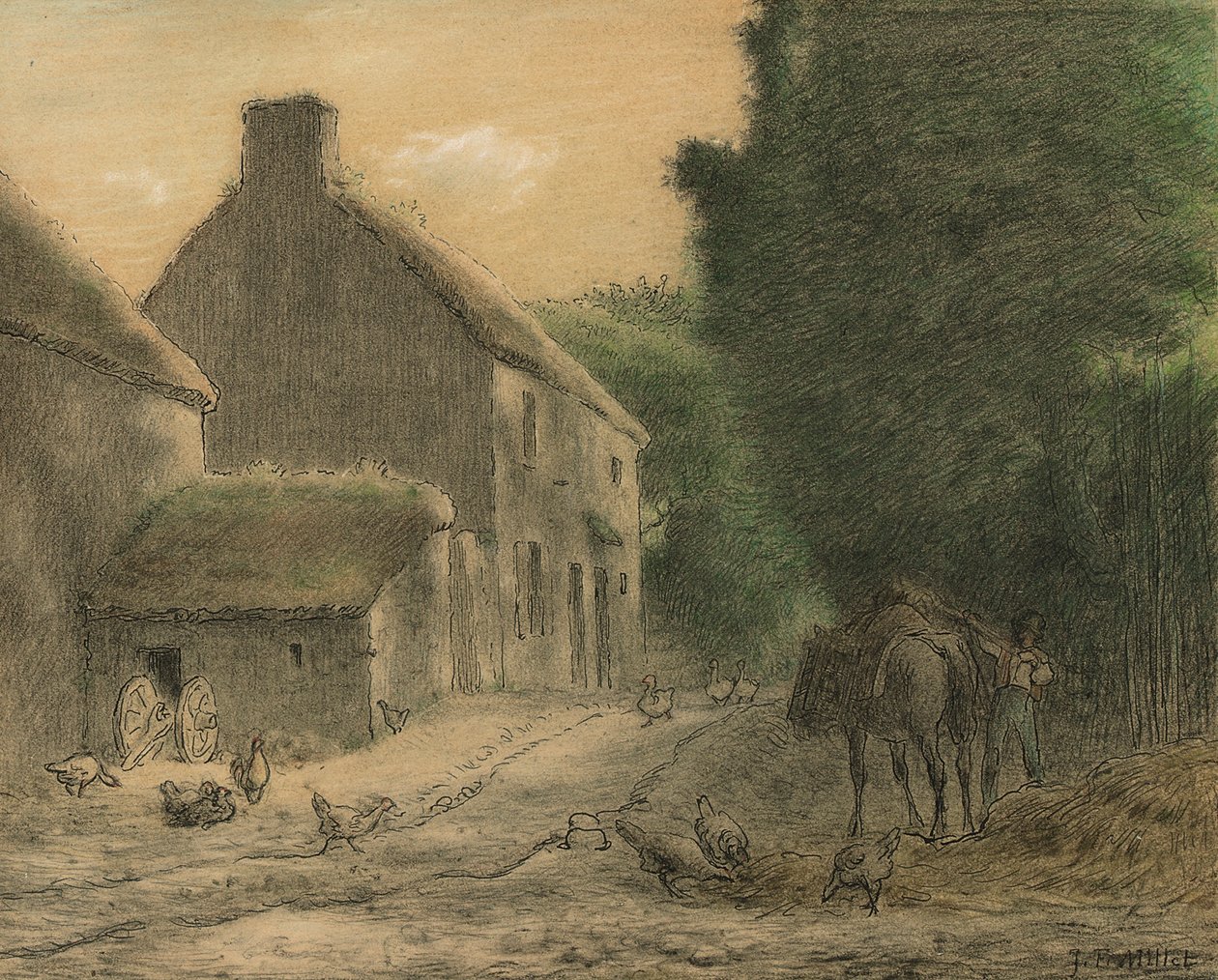 Farm at Gruchy by Jean Francois Millet