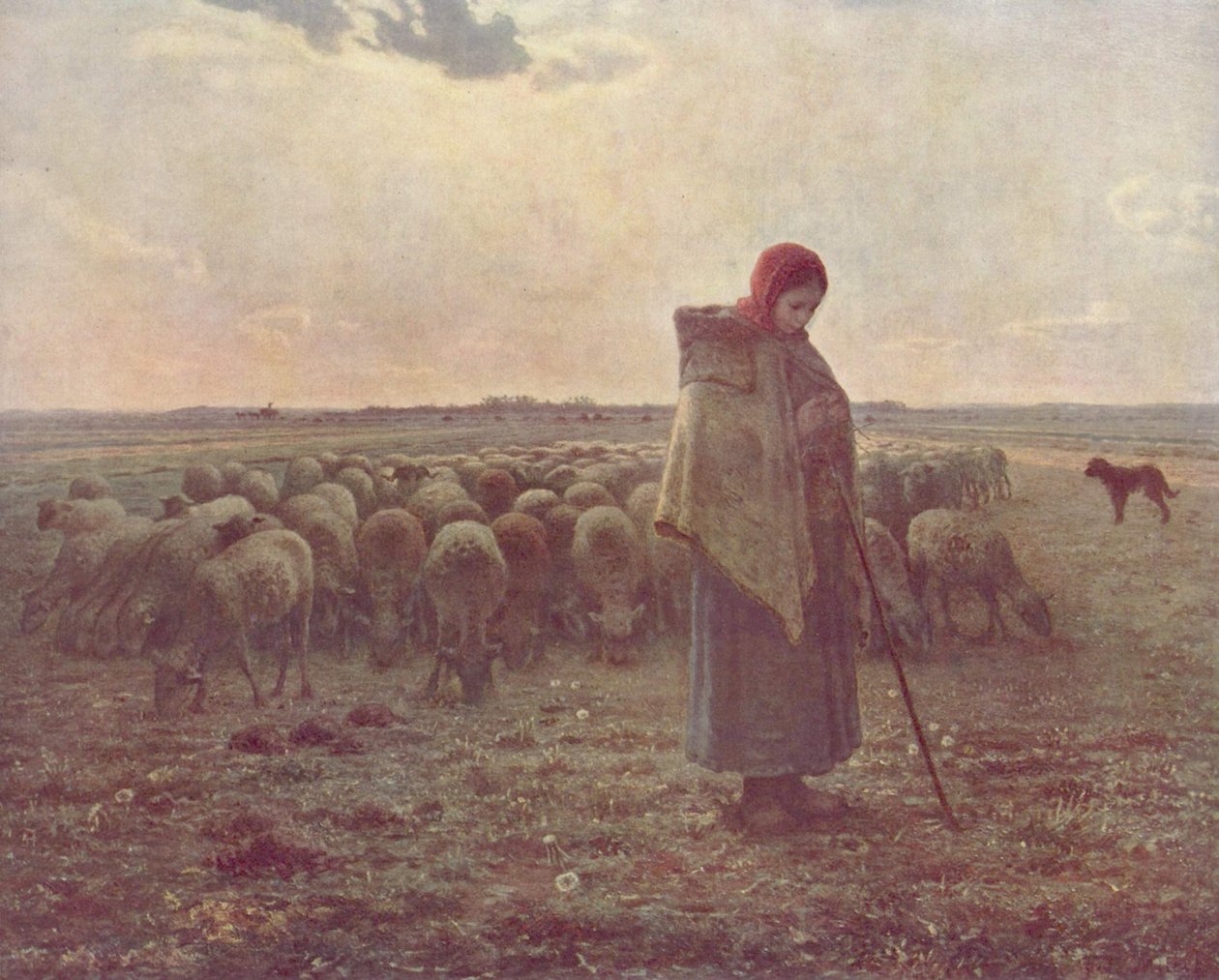 Girl Herding Sheep by Jean Francois Millet