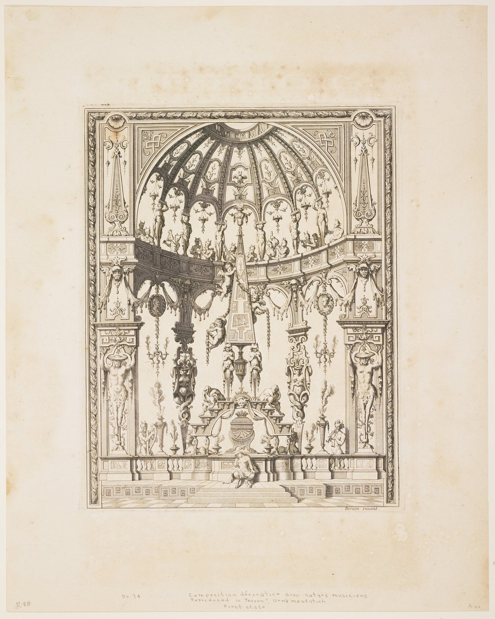 The Satyr Funeral from a Series of Designs for Decorative Panels, 1670-80 by Jean Lepautre