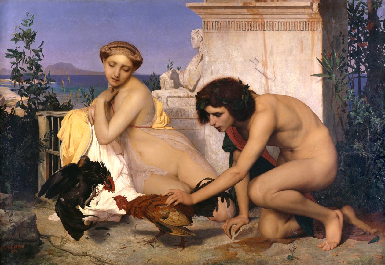 Young Greeks Attending a Cock Fight by Jean Leon Gerome