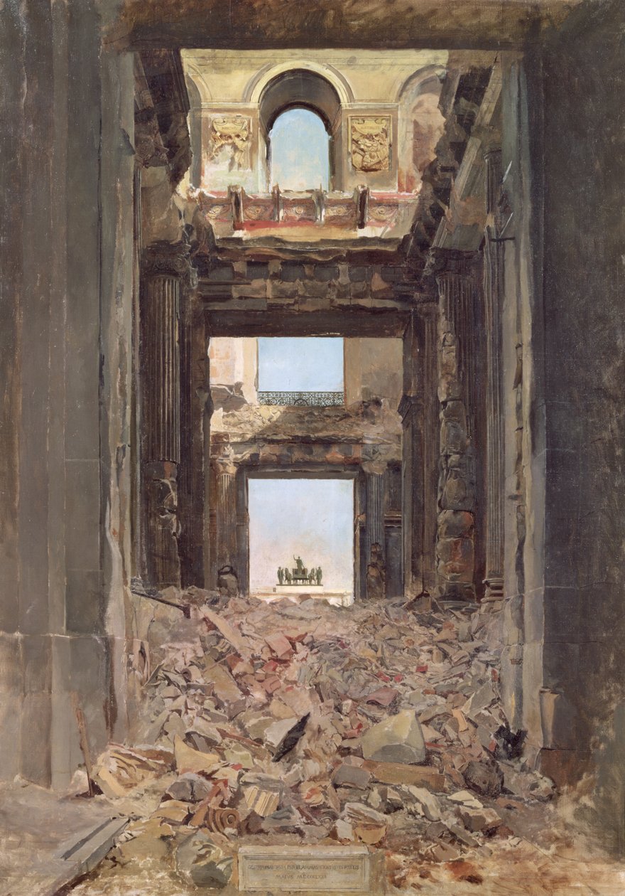 The Ruins of the Tuileries, 1871 by Jean Louis Ernest Meissonier