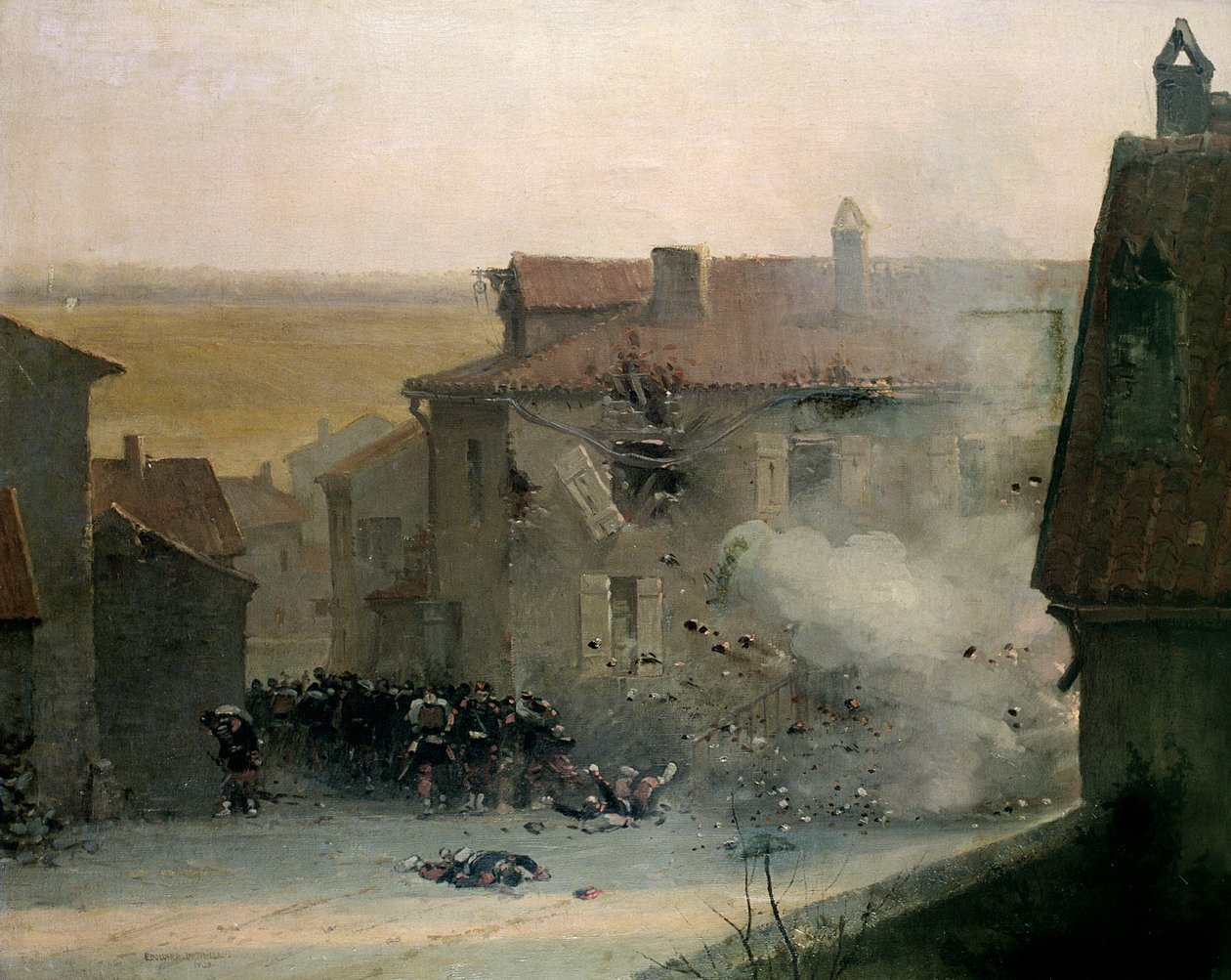 A War-torn Village by Jean Baptiste Edouard Detaille