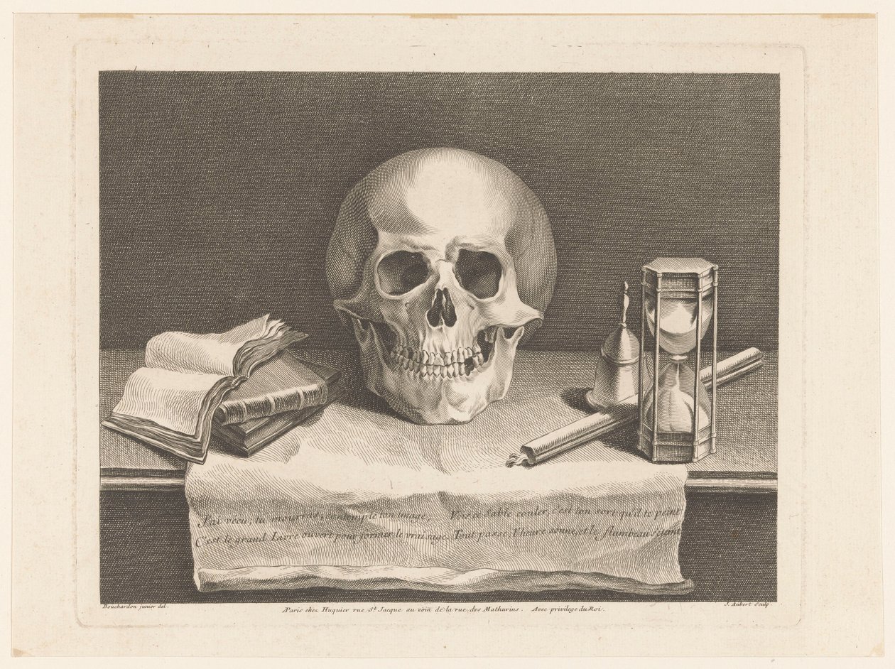 Still Life with Vanitas Symbols by Jean Aubert