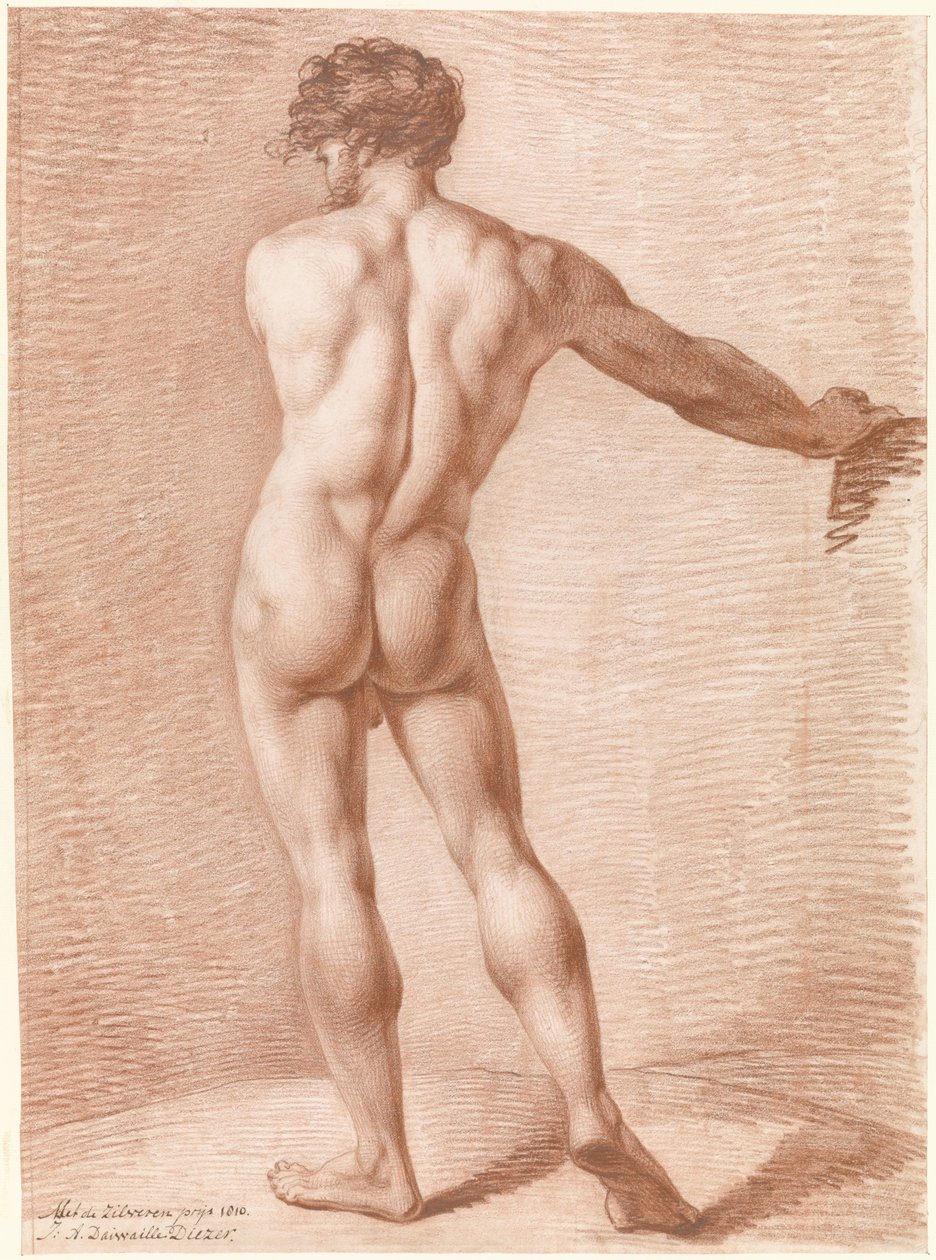 Figure Study of a Standing Nude by Jean Augustin Daiwaille