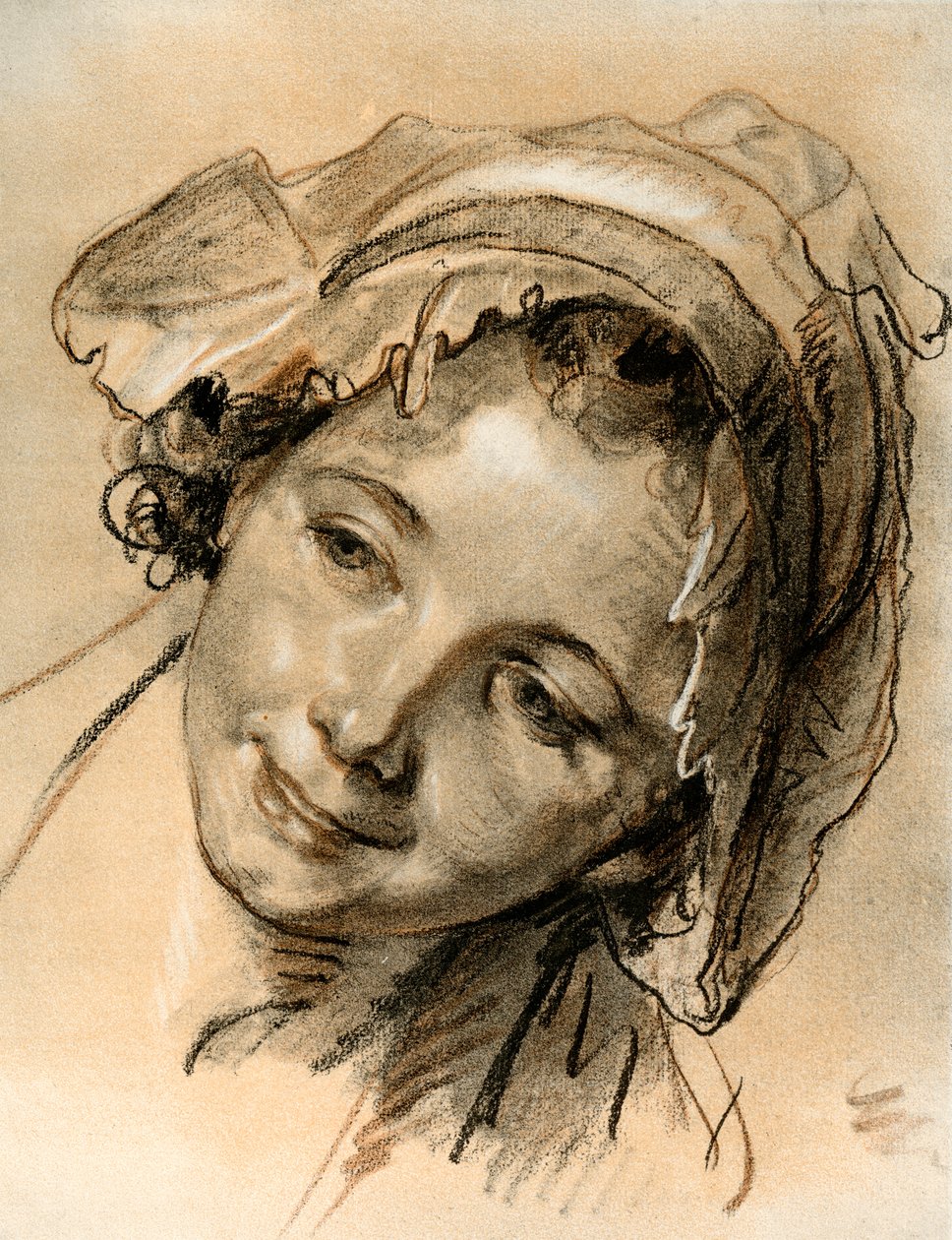 Head Study of a Girl by Jean Baptiste Greuze