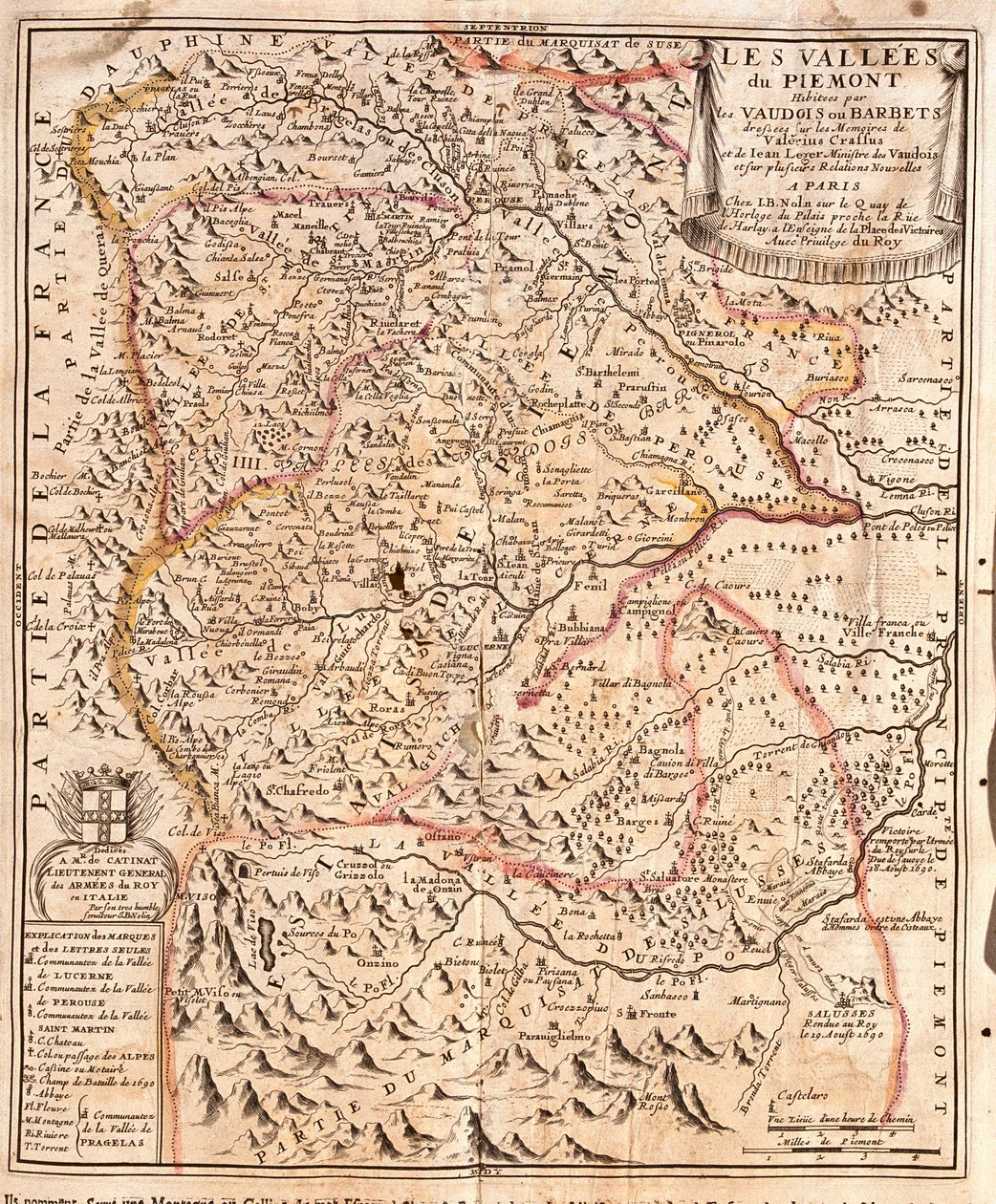 Map of the Piedmont (Italy) by Jean Baptiste Nolin