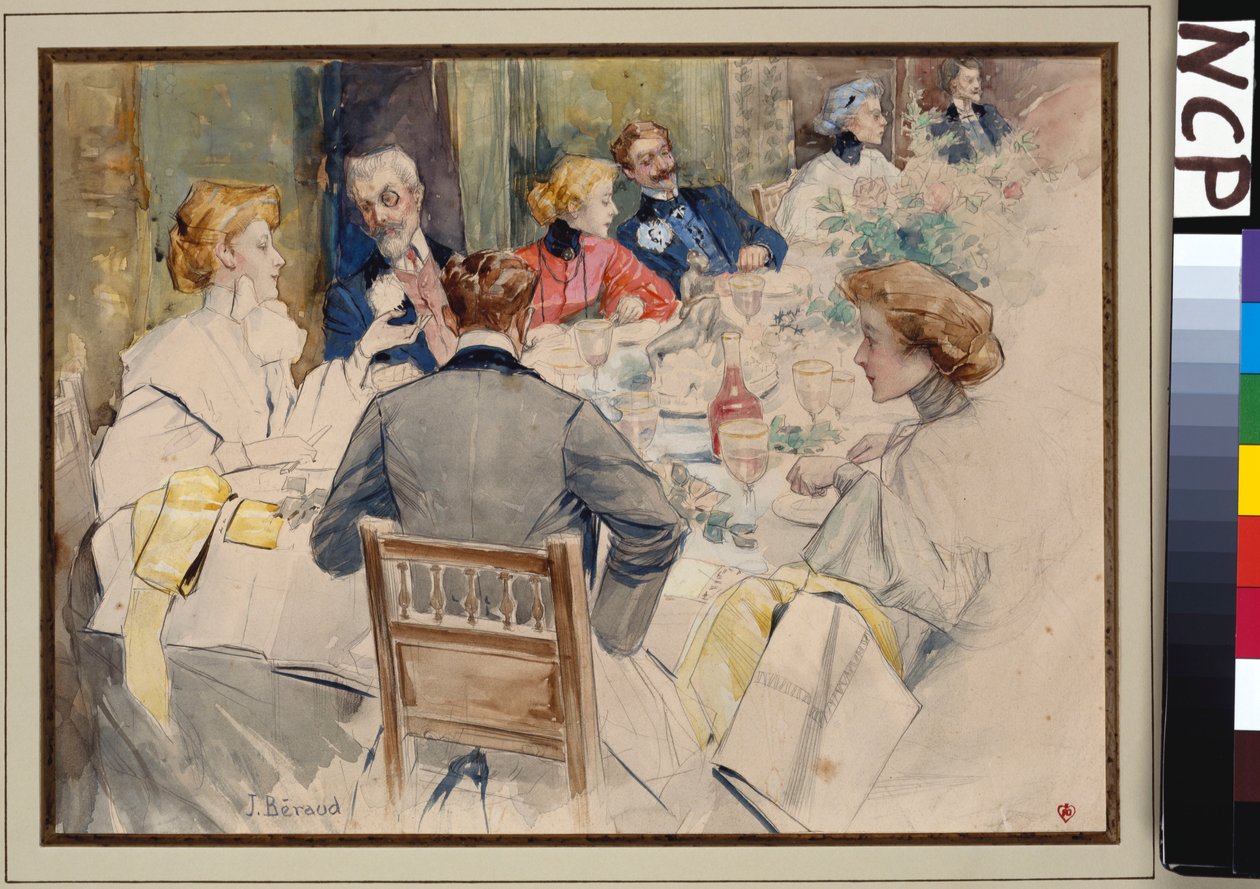 An Elegant Dinner Party by Jean Beraud