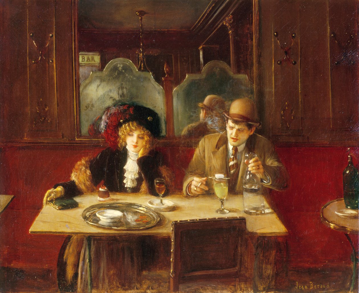 At the Cafe, Absinthe Drinkers by Jean Beraud