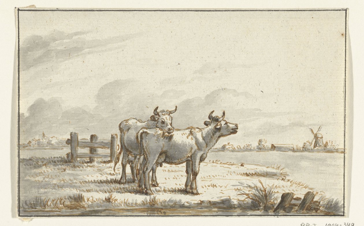 Two Cows in the Meadow by Jean Bernard