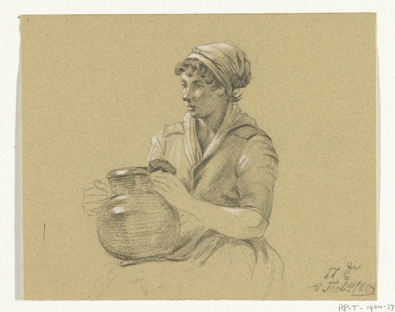 Seated Girl with a Large Jug by Jean Bernard
