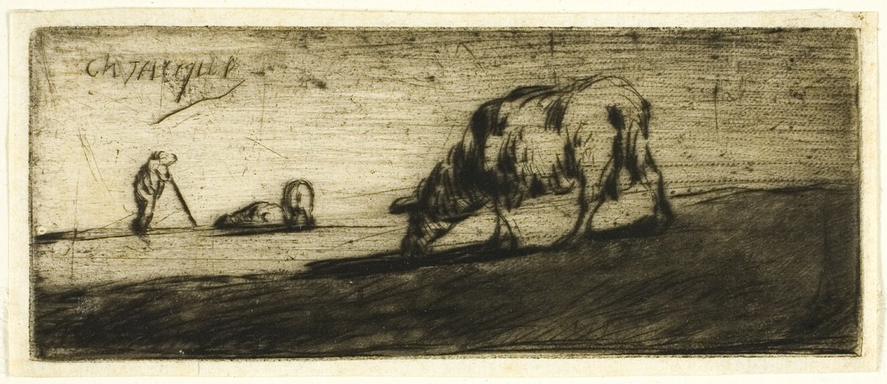 A Sheep Grazing by Jean Francois Millet